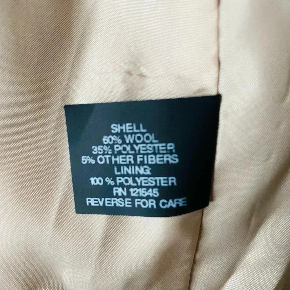 LONDON FOG | Oatmeal Heather Wool-Blend Button-Up Peacoat Size 18 (Tag missing) - Picture 5 of 6
